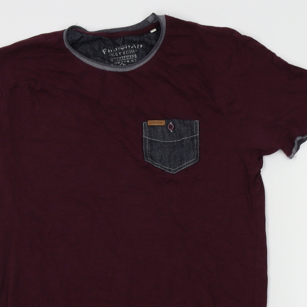 Firetrap Mens Red    T-Shirt Size L