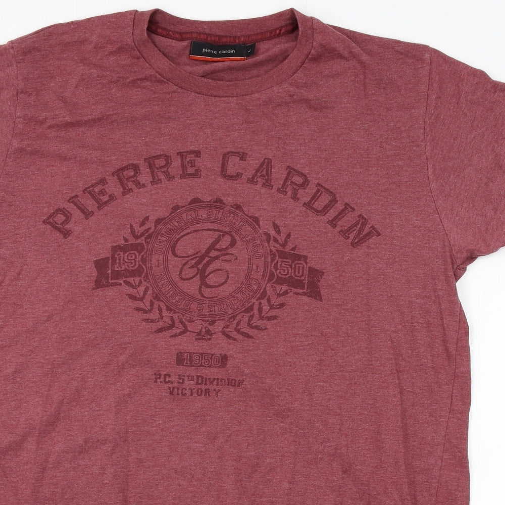 Pierre Cardin Mens Red    T-Shirt Size L
