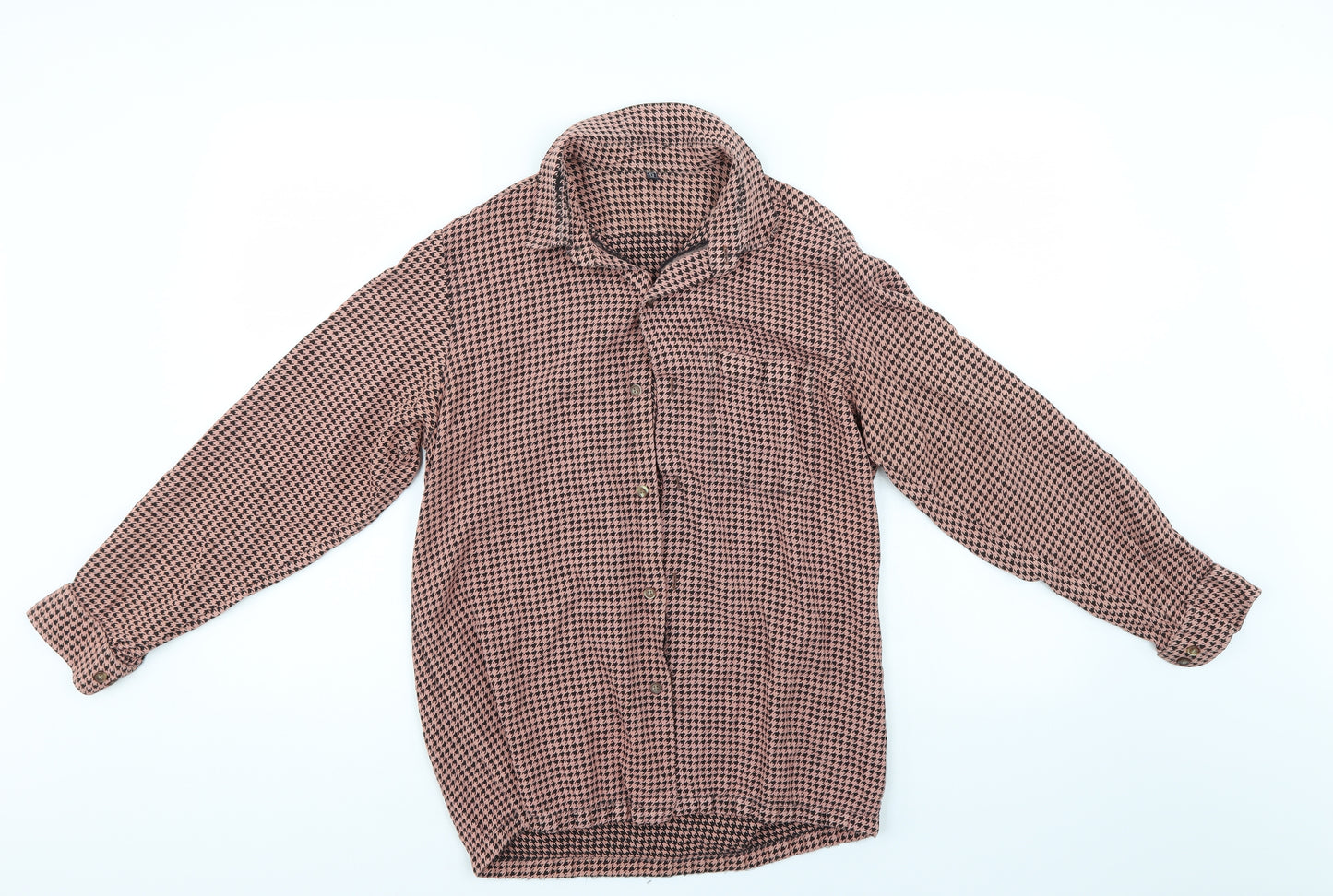 R Womens Multicoloured Herringbone  Basic Button-Up