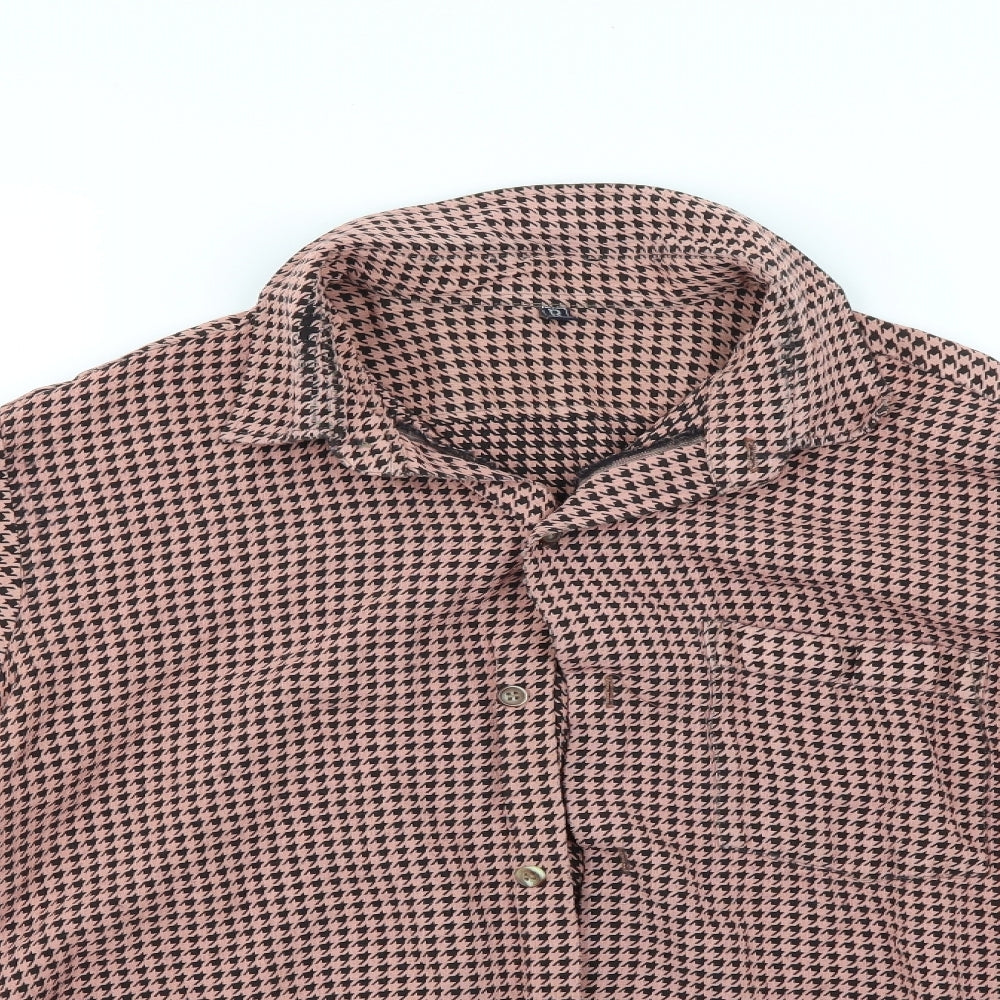 R Womens Multicoloured Herringbone  Basic Button-Up