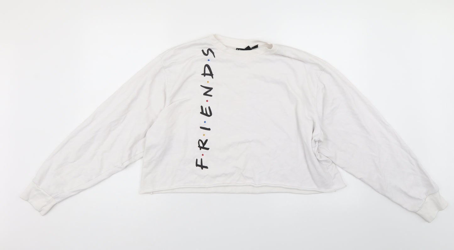 Friends Womens White   Pullover Sweatshirt Size 14  - Friends