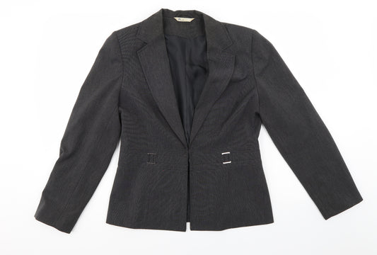 Front view of BHS women’s grey jacket suit jacket, size UK 12