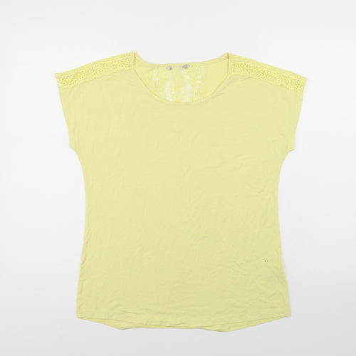 Preworn Womens Yellow   Basic T-Shirt Size 10