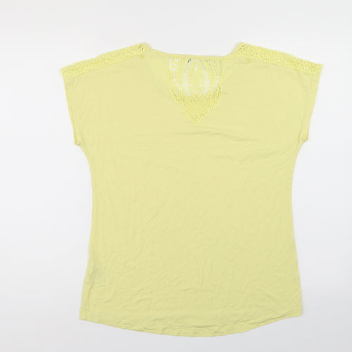 Preworn Womens Yellow   Basic T-Shirt Size 10