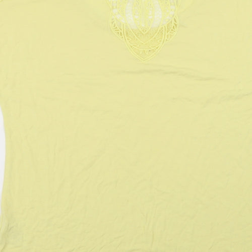 Preworn Womens Yellow   Basic T-Shirt Size 10