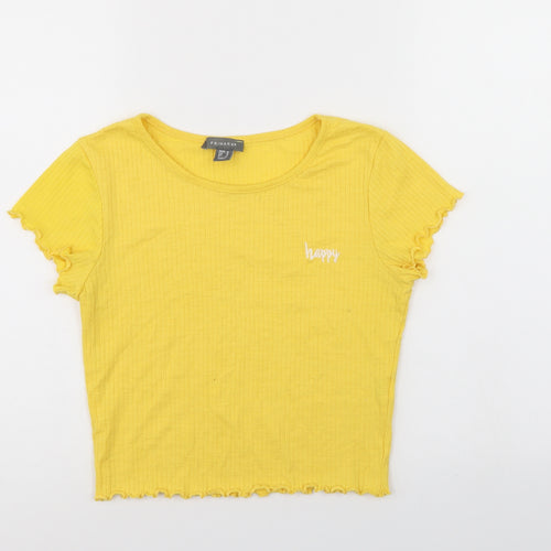 Primark Womens Yellow   Basic T-Shirt Size 10