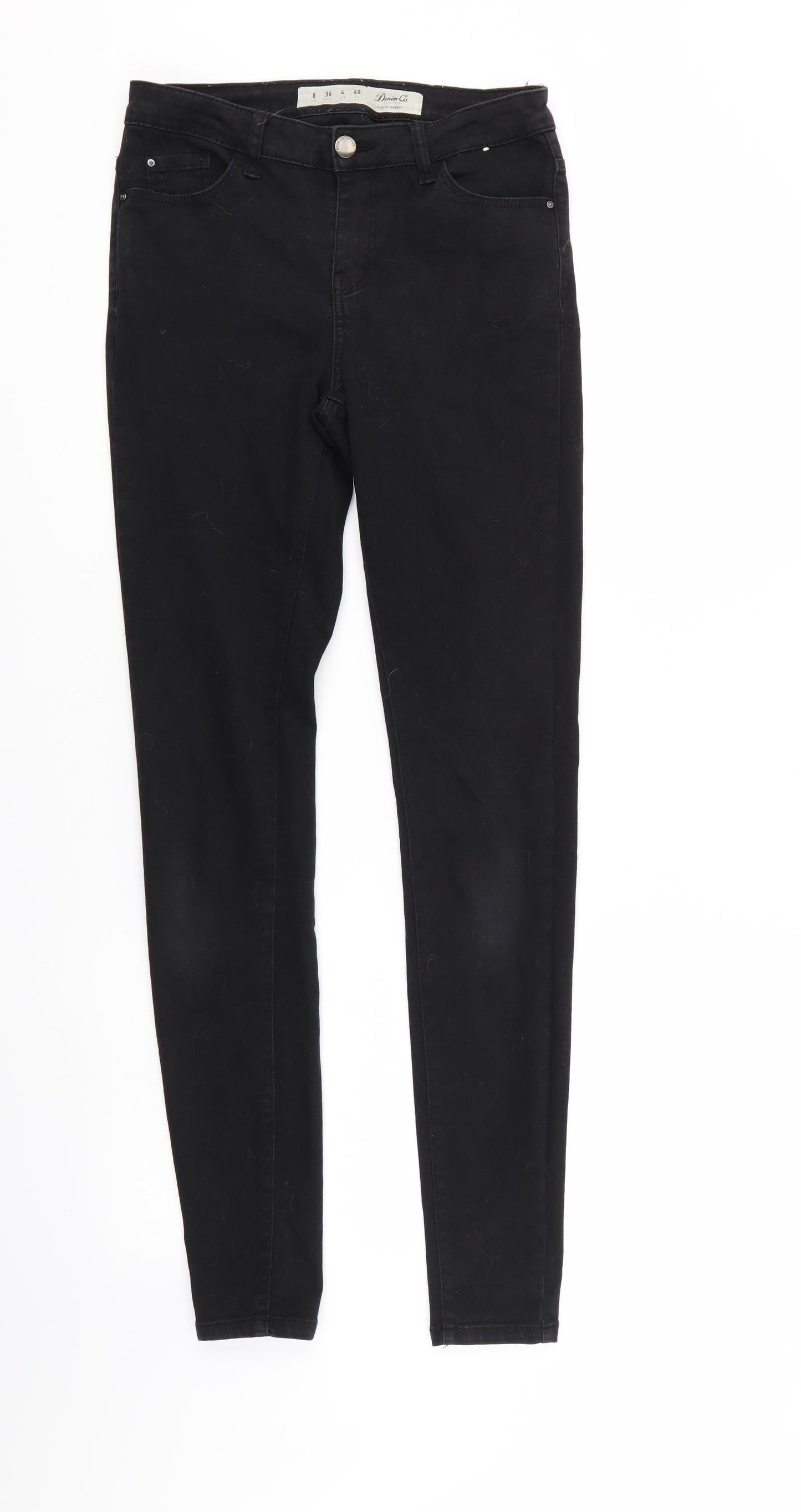 Denim & Co. Womens Black  Denim Tapered Jeans Size 8 L30 in