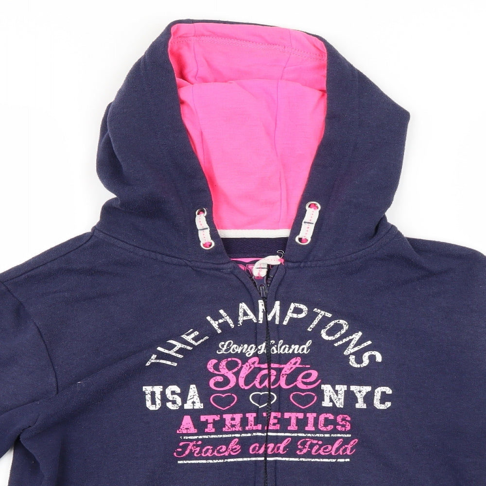 YD Girls Blue   Full Zip Hoodie Size 12-13 Years
