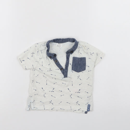 F&F Boys White   Basic Polo Size 6-9 Months