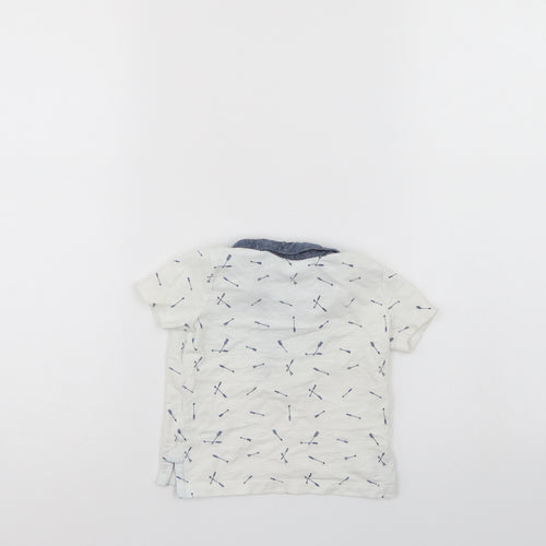 F&F Boys White   Basic Polo Size 6-9 Months