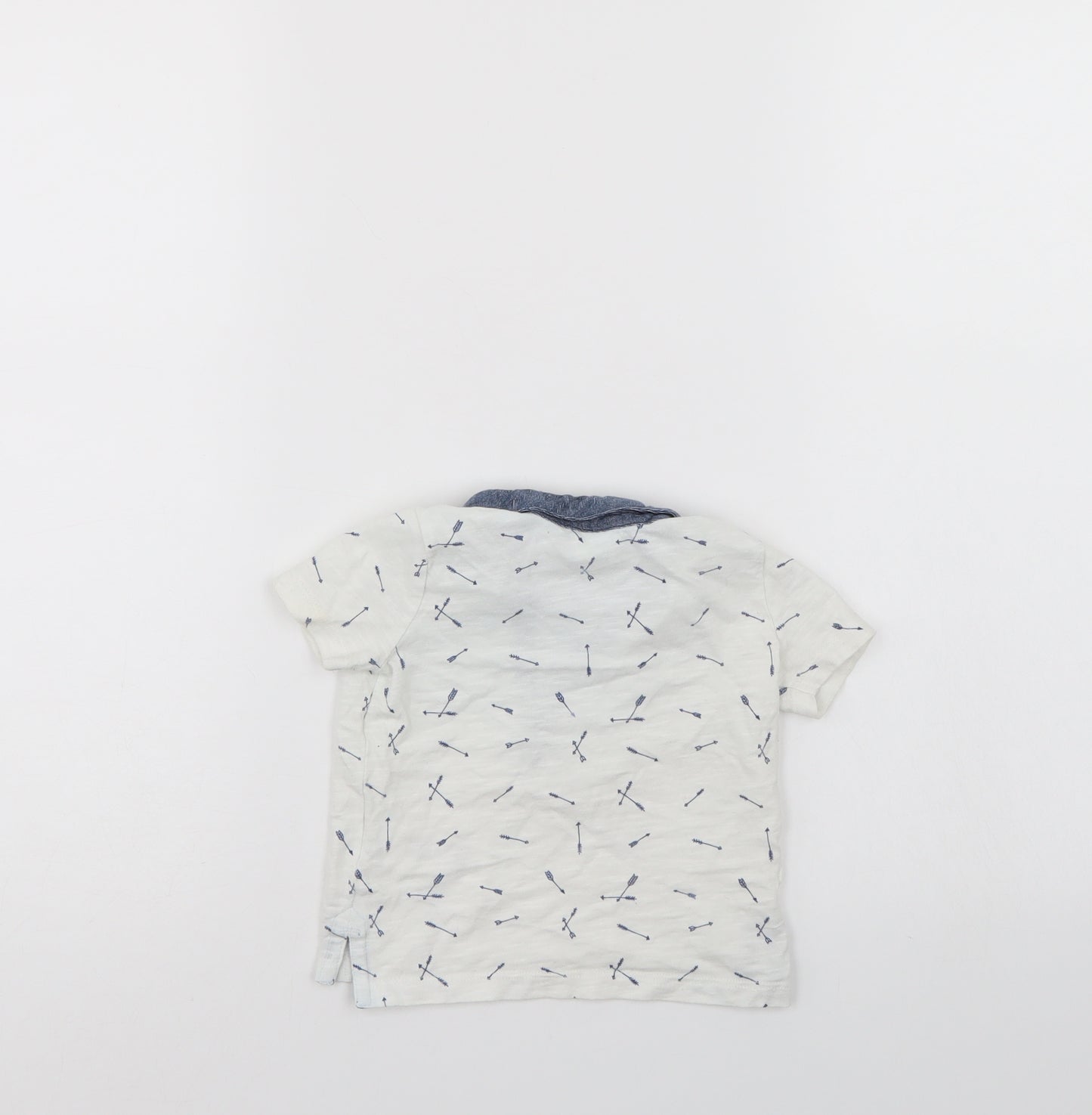 F&F Boys White   Basic Polo Size 6-9 Months