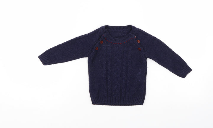 Preworn Boys Blue Fair Isle  Pullover Jumper