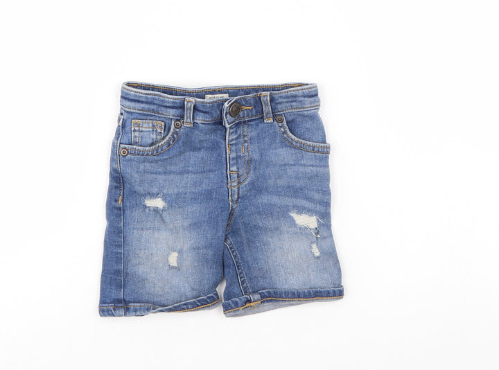 River Island Boys Blue Denim Cropped Jeans Size 9 Months - Shorts/Distressed