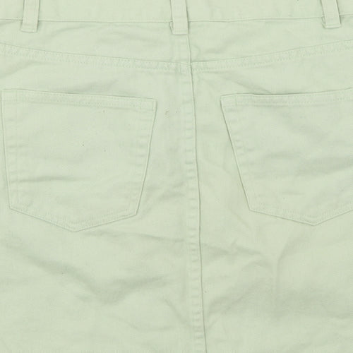 Monki Womens Green  Denim A-Line Skirt Size 6