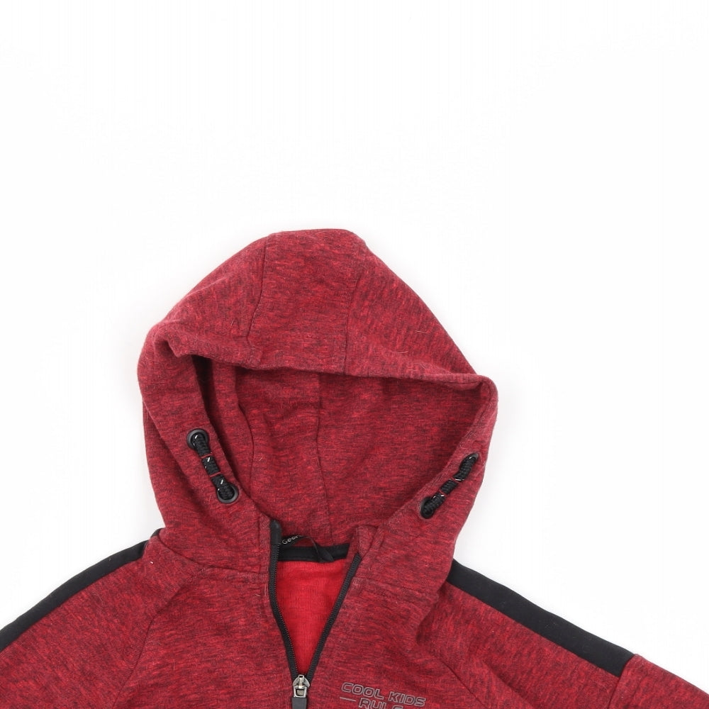 George Boys Red   Full Zip Jumper Size 12-18 Months