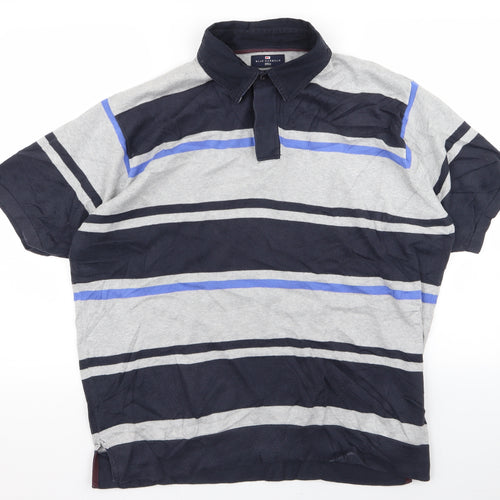 Blue Harbour Womens Grey Striped  Basic Polo Size M