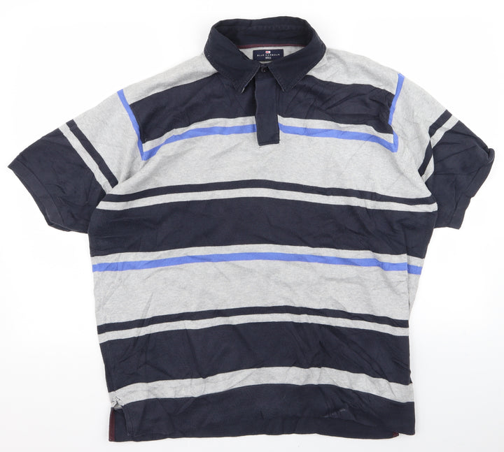 Blue Harbour Womens Grey Striped  Basic Polo Size M