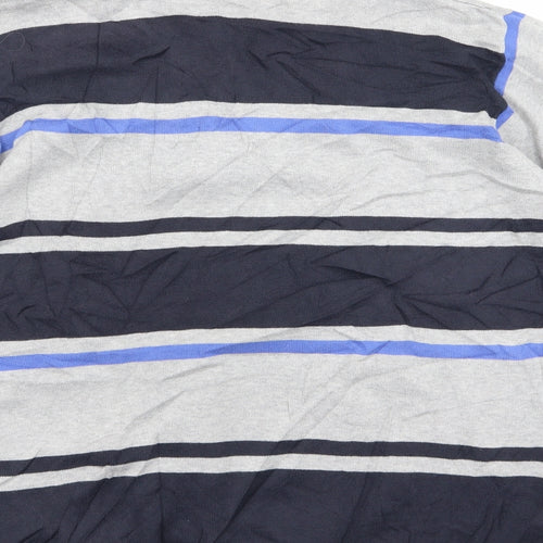 Blue Harbour Womens Grey Striped  Basic Polo Size M