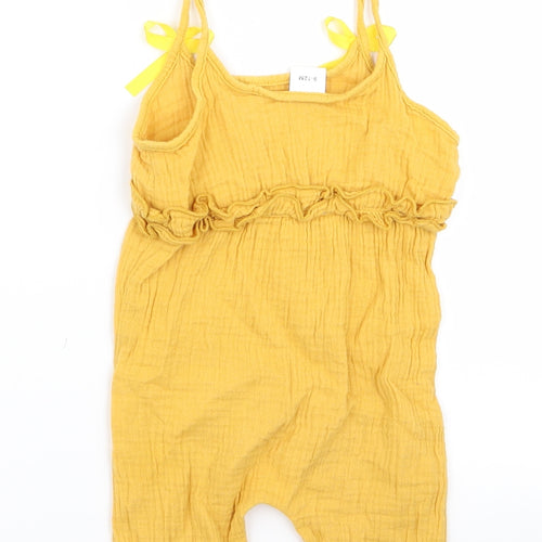 Preworn Girls Yellow   Dungaree One-Piece Size 12 Months
