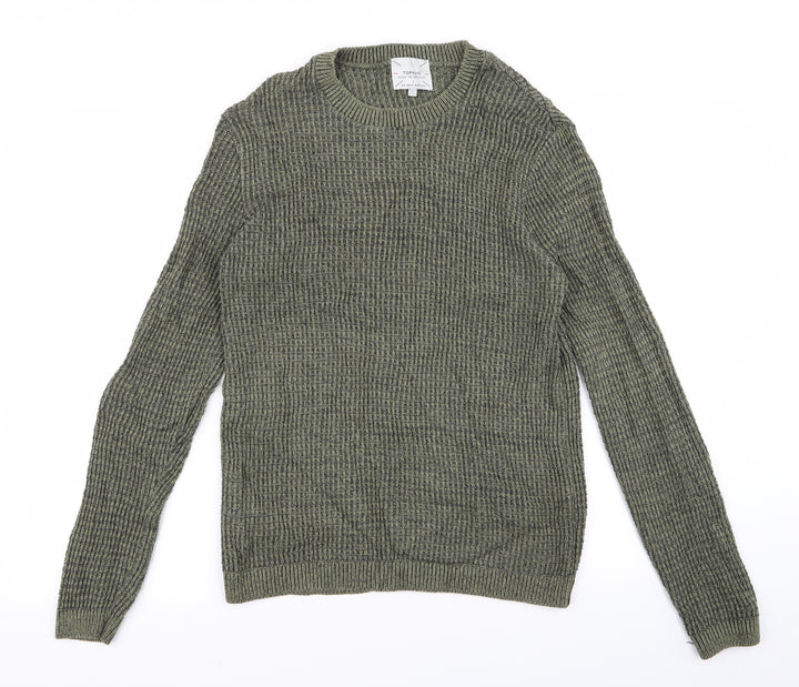 Topman Mens Green Pullover Jumper Size S