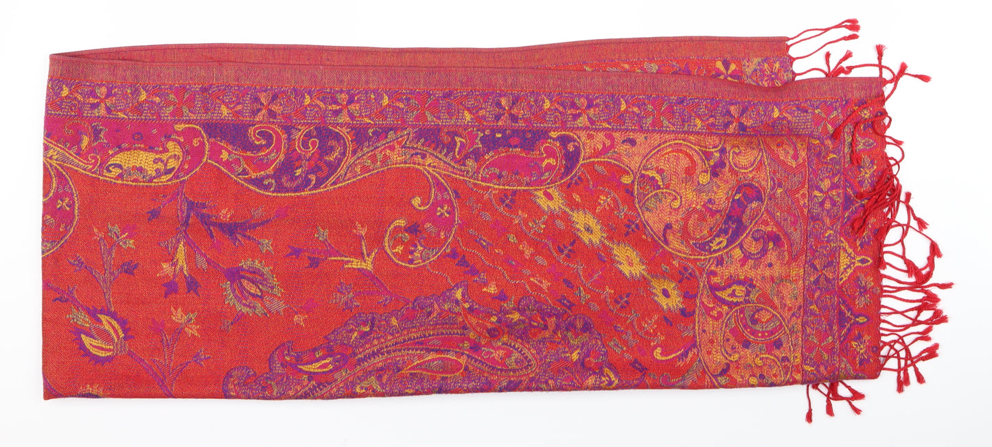 Preworn Unisex Red Paisley   Scarf
