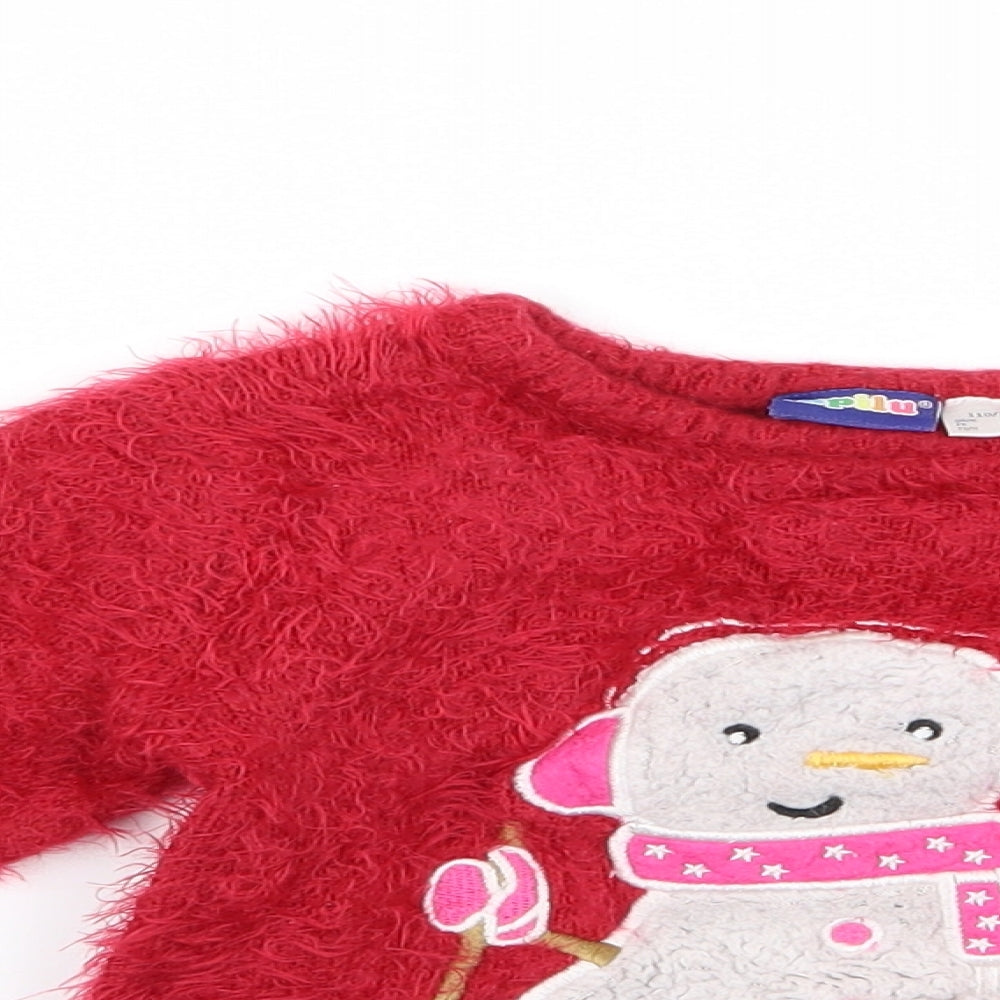 Preworn Boys Red   Pullover Jumper Size 2 Years