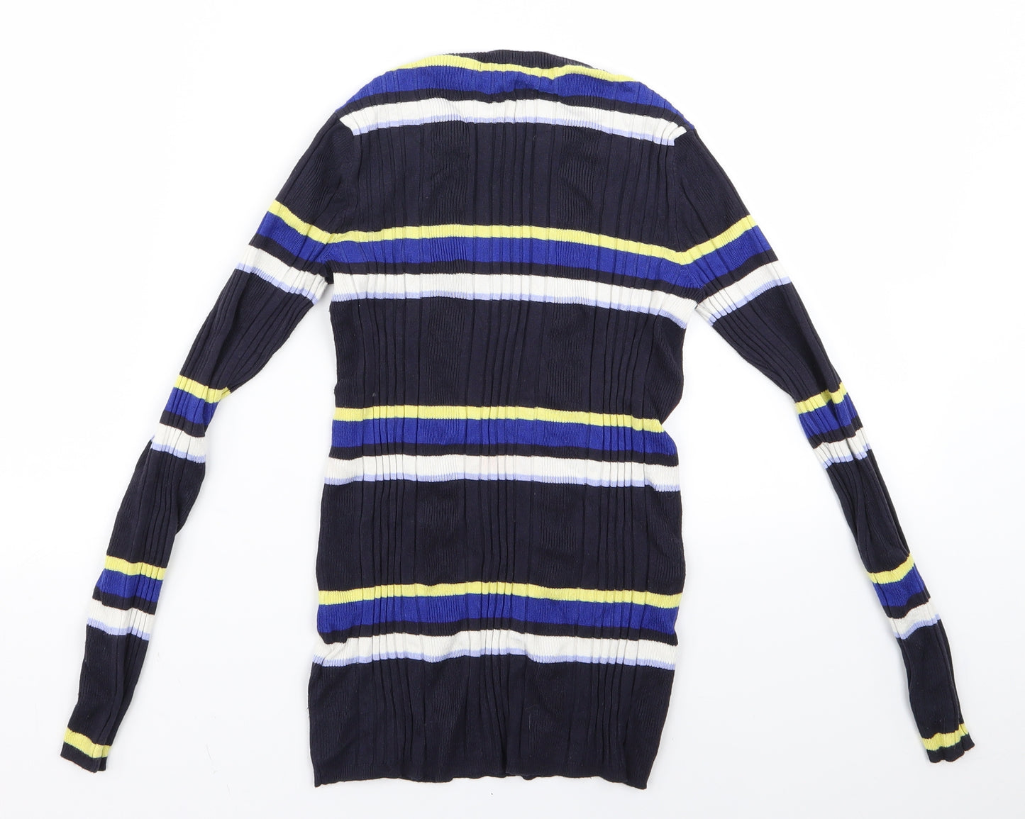 m&s Womens Multicoloured Striped Rayon Pullover Jumper Size 10