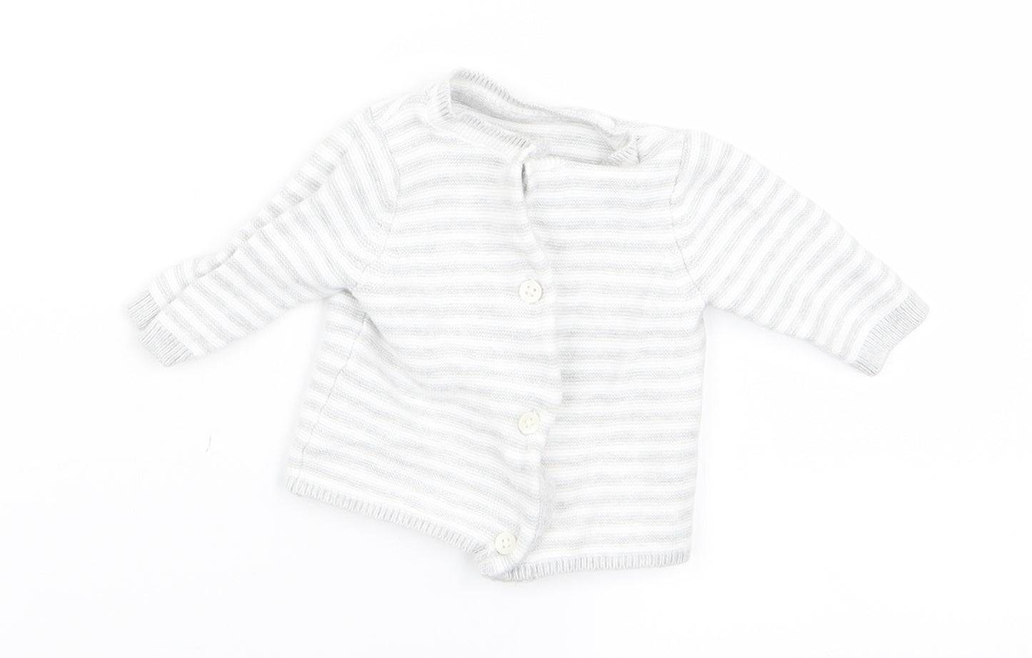 m&s Baby Grey Striped  Pullover Jumper Size 0-3 Months