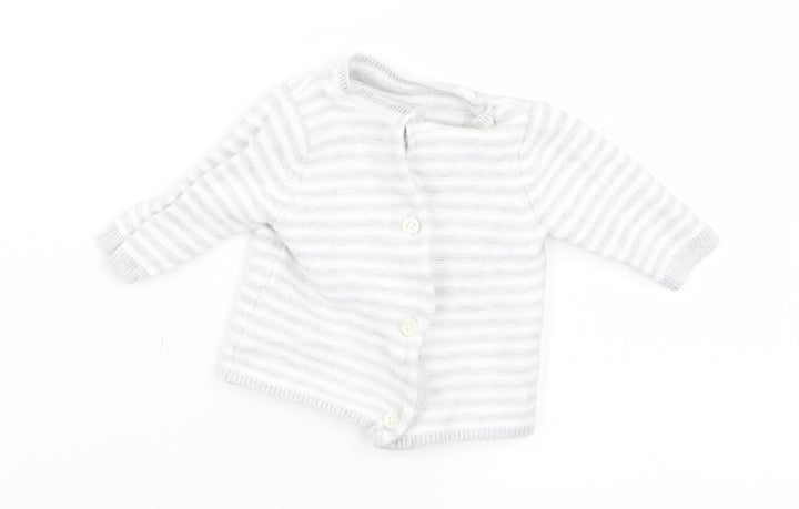 m&s Baby Grey Striped  Pullover Jumper Size 0-3 Months