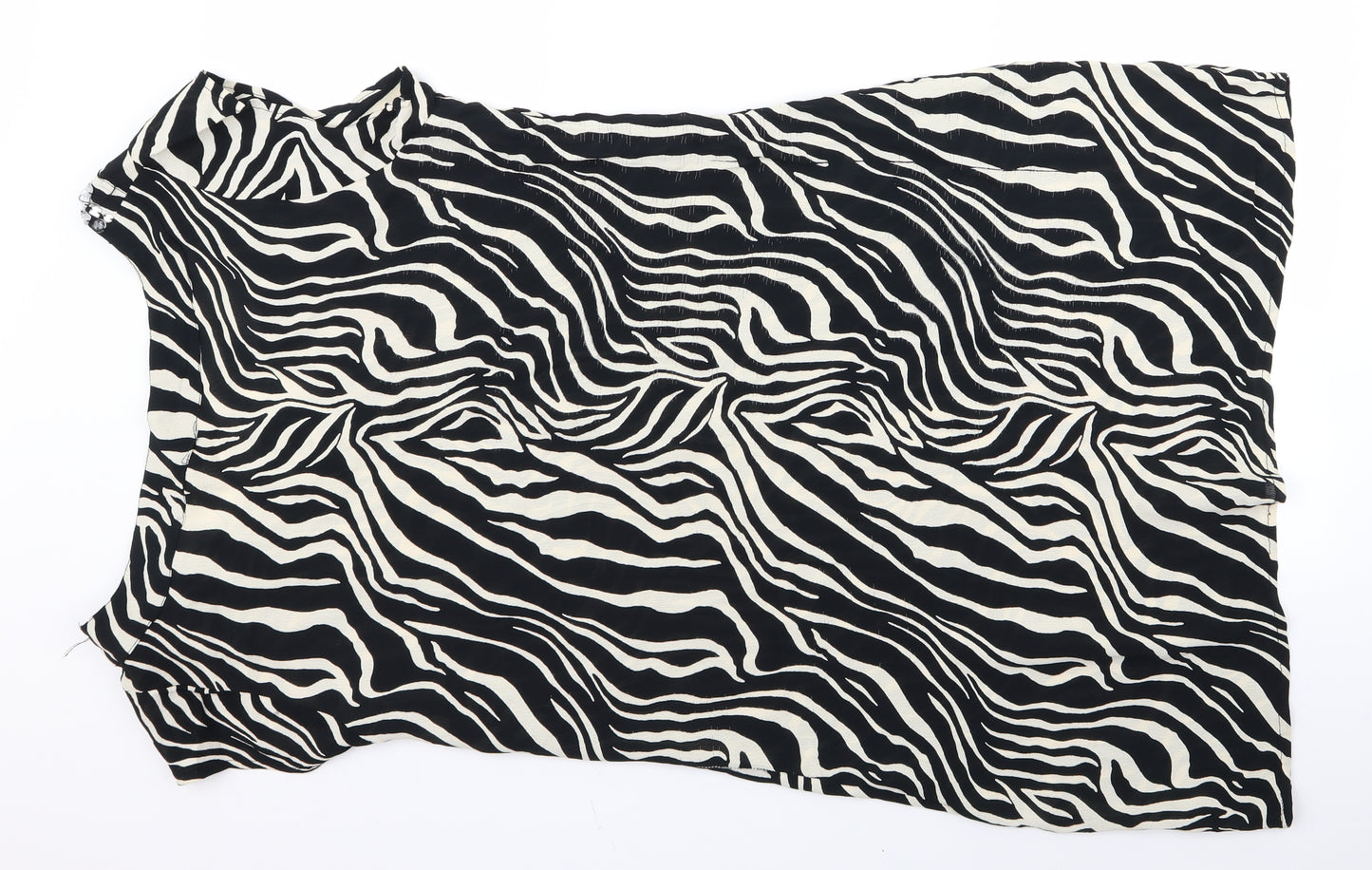 Joanna Womens Black Animal Print  Basic T-Shirt Size 18
