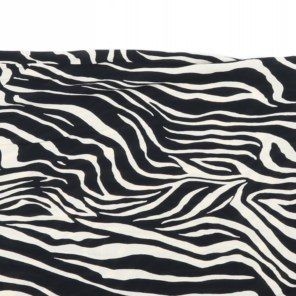 Joanna Womens Black Animal Print  Basic T-Shirt Size 18