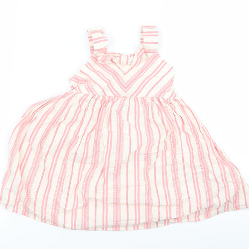 F7f Baby Pink Striped  A-Line  Size 3-6 Months