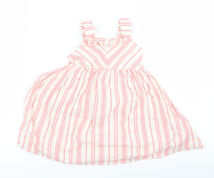 F7f Baby Pink Striped A-Line Size 3-6 Months