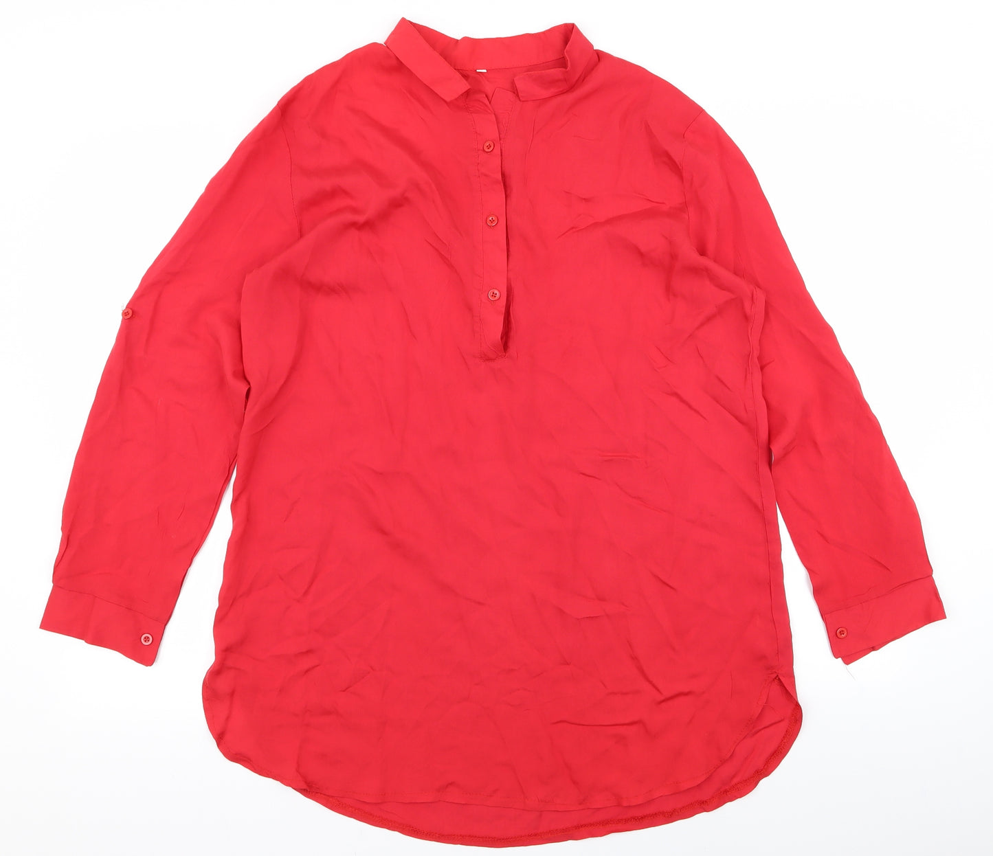 Preworn Womens Red   Basic Button-Up Size 4XL