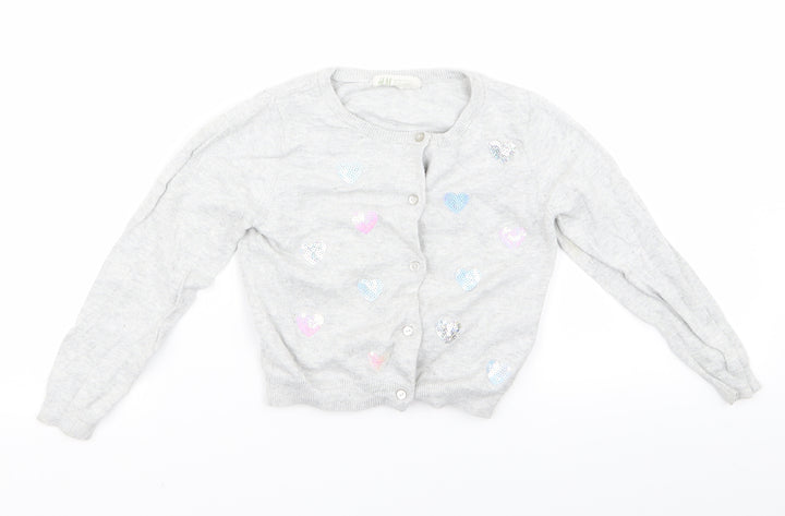 H&M Girls Grey Rayon Pullover Jumper Size 2 Years
