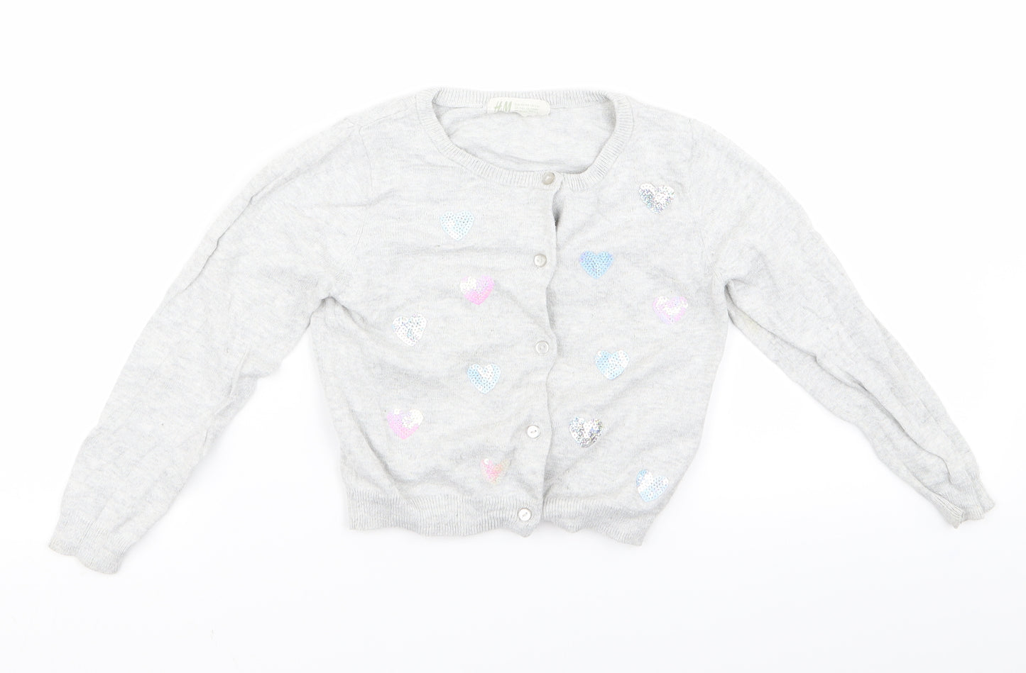 H&M Girls Grey  Rayon Pullover Jumper Size 2 Years