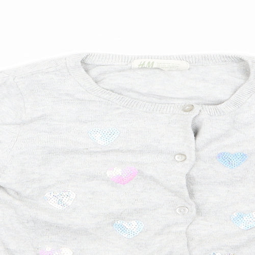 H&M Girls Grey  Rayon Pullover Jumper Size 2 Years