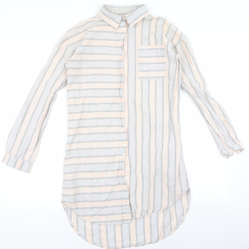 Lounge Womens Pink Striped  Shirt Dress  Size M