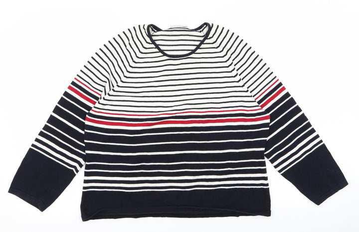 Country Casuals Womens Blue Striped  Pullover Jumper Size L
