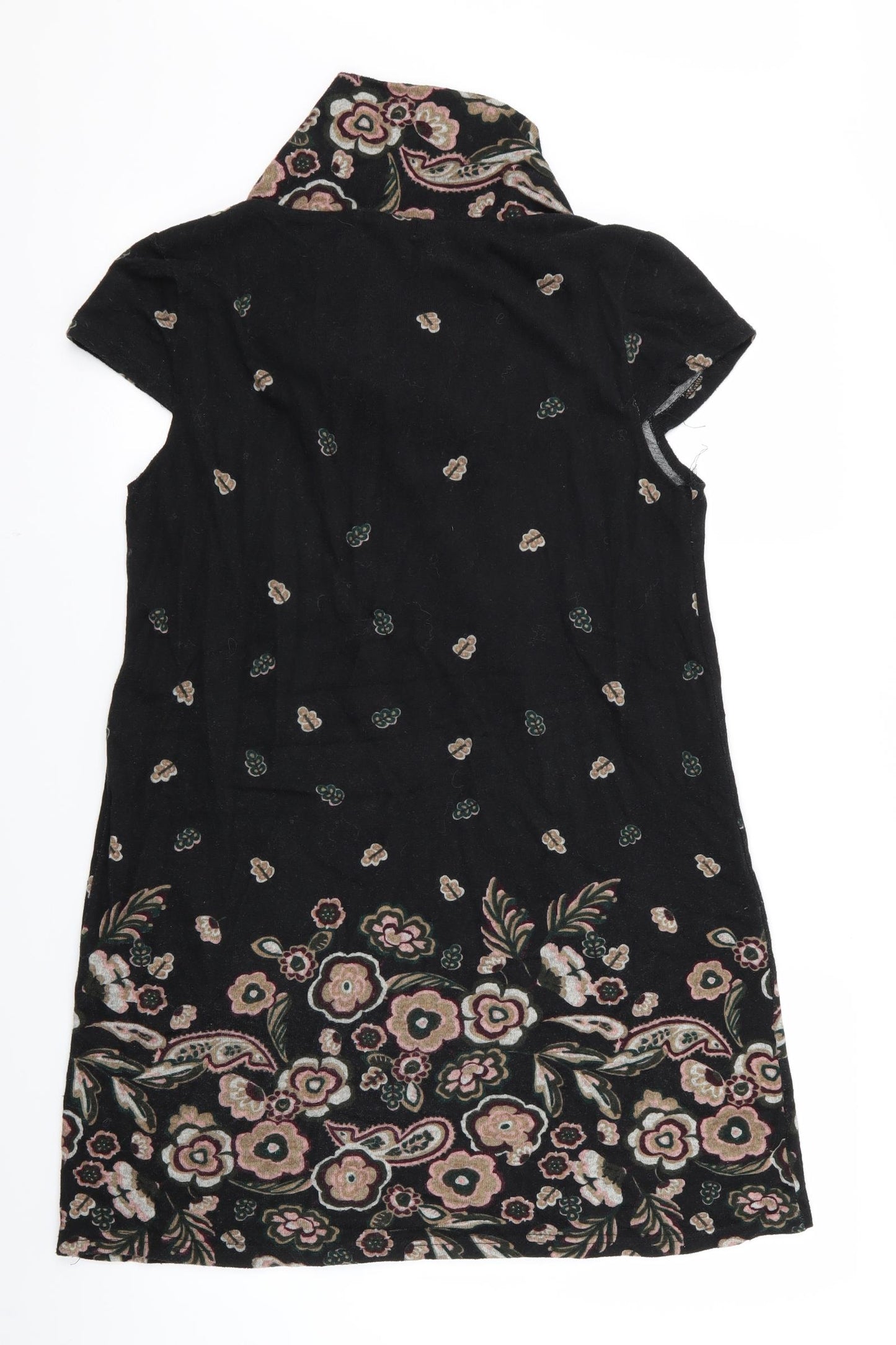 Apricot Womens Black Floral Rayon A-Line  Size M