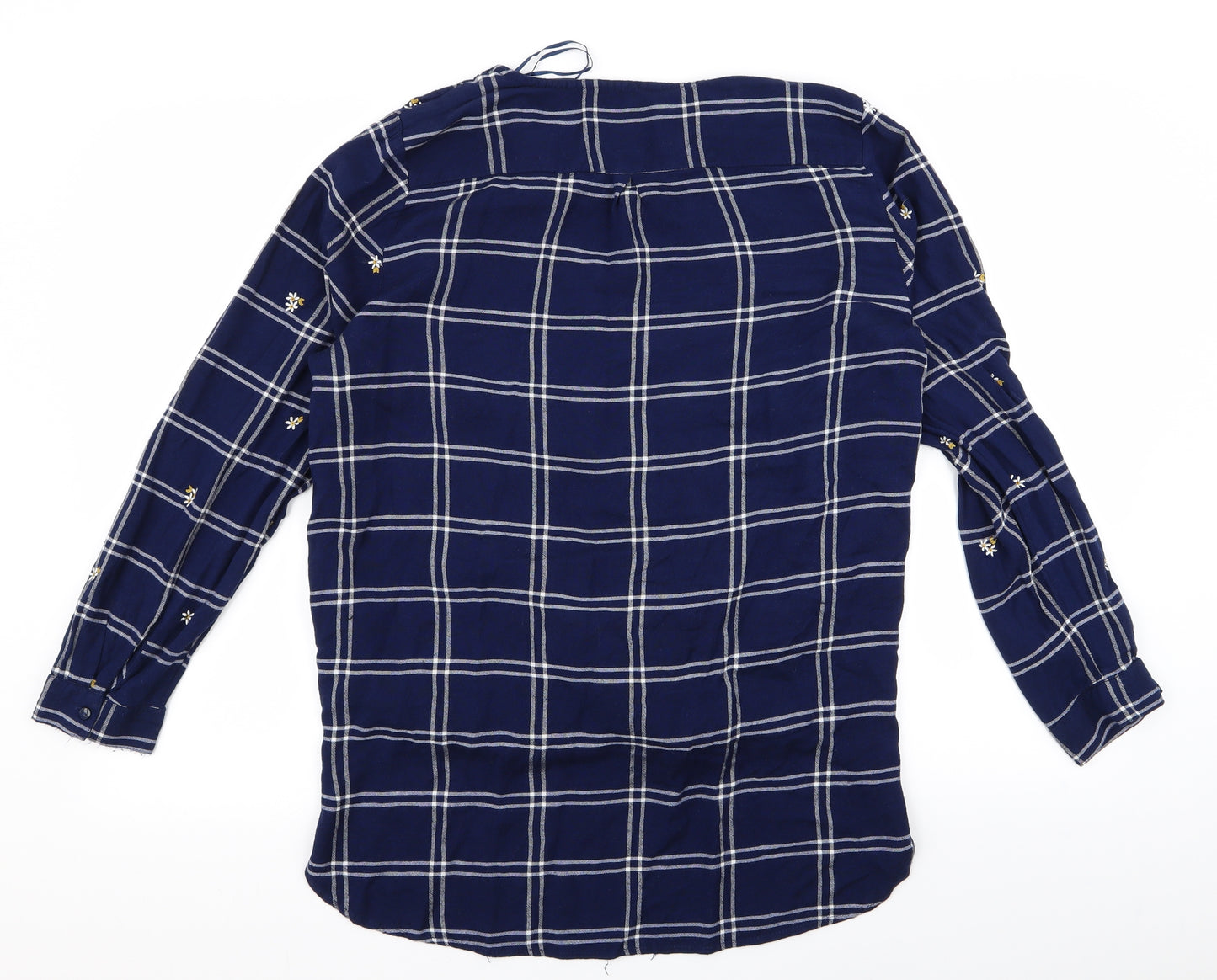 TU Womens Blue Check  Basic Button-Up Size 16