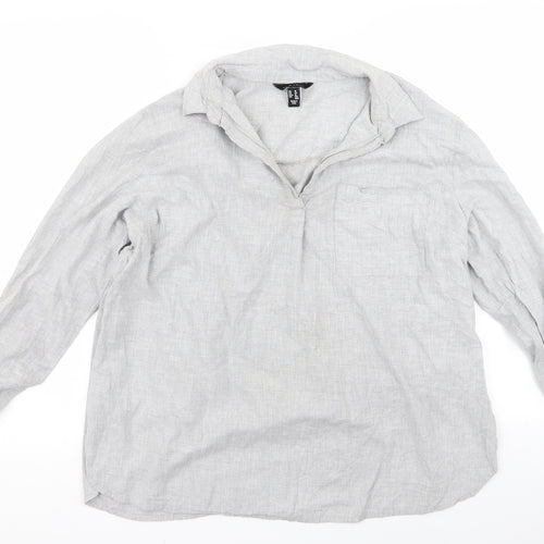 Preworn Womens Grey   Basic Button-Up Size 16