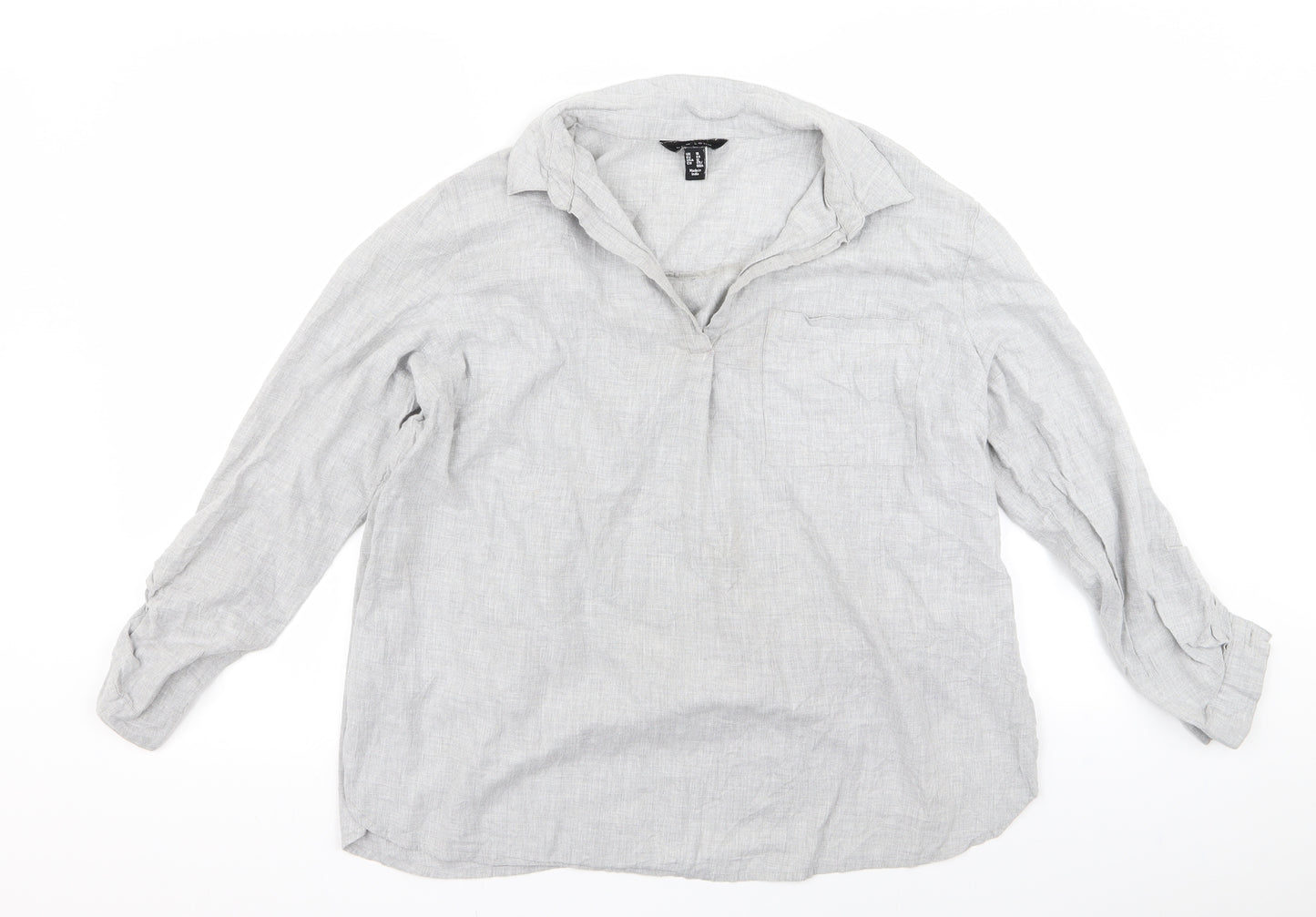 Preworn Womens Grey   Basic Button-Up Size 16