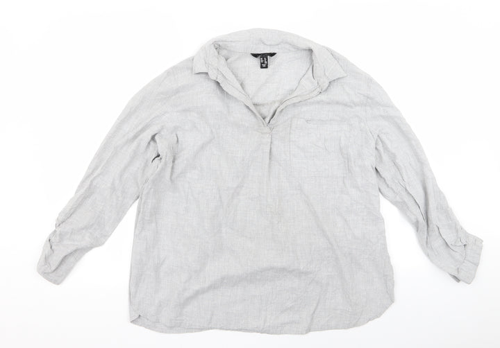 Preworn Womens Grey   Basic Button-Up Size 16