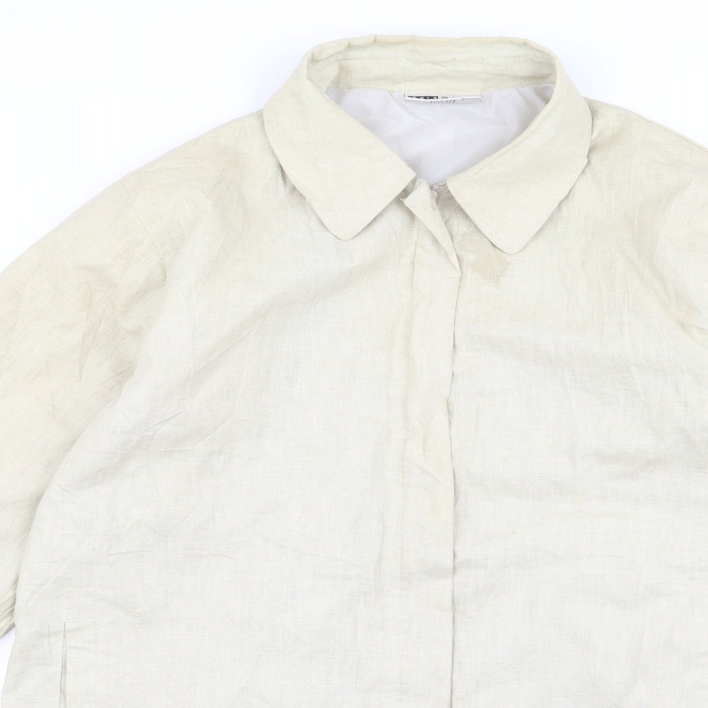 Zara Womens Beige   Overcoat Jacket Size 14