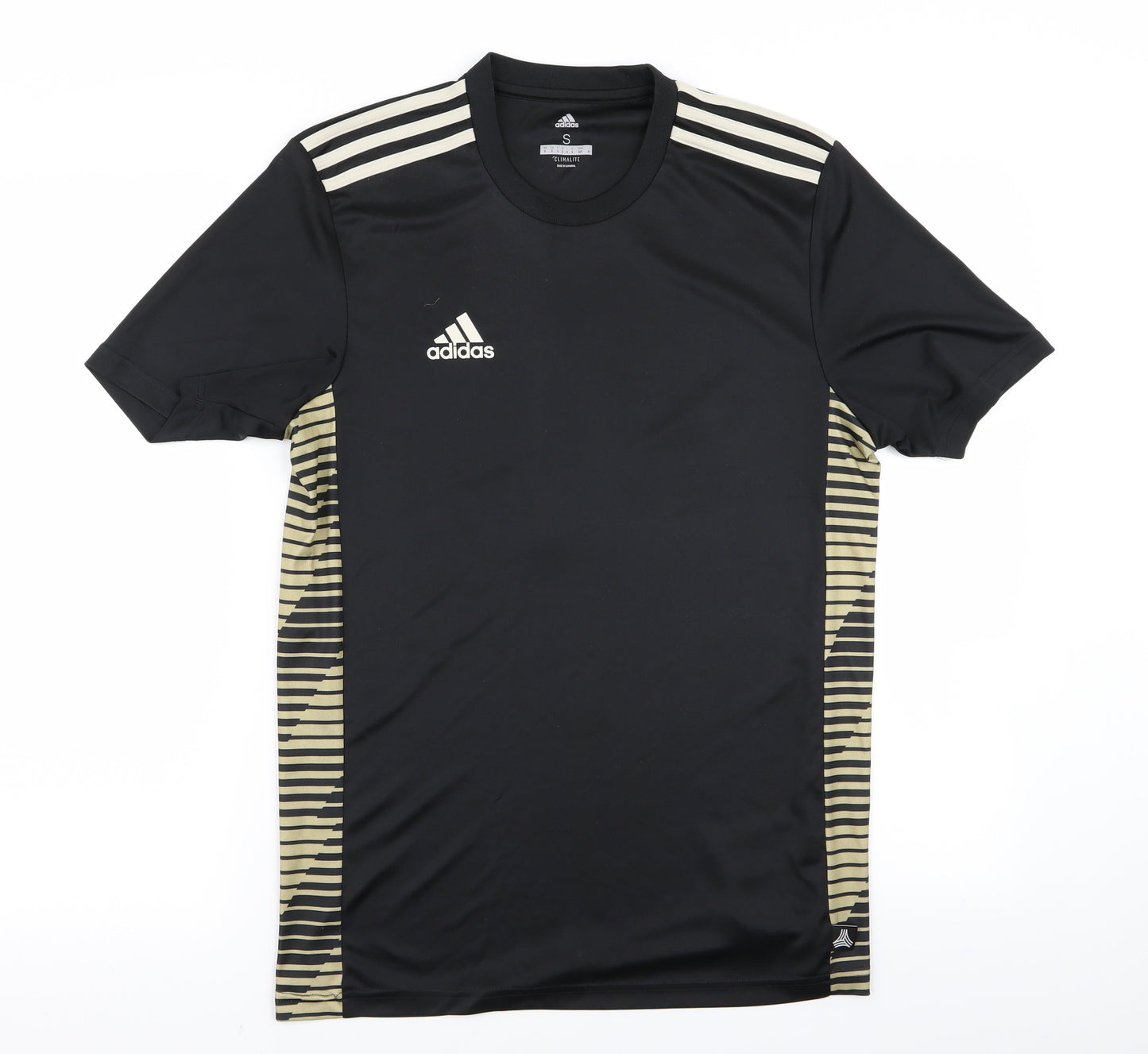 adidas Mens Black Striped   T-Shirt Size S