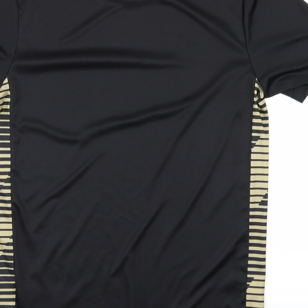adidas Mens Black Striped   T-Shirt Size S