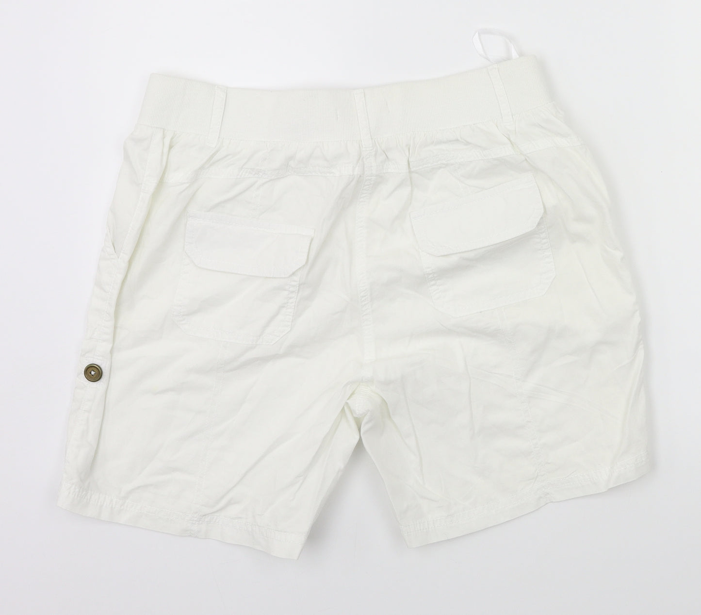 George Womens White Houndstooth  Cargo Shorts Size 12