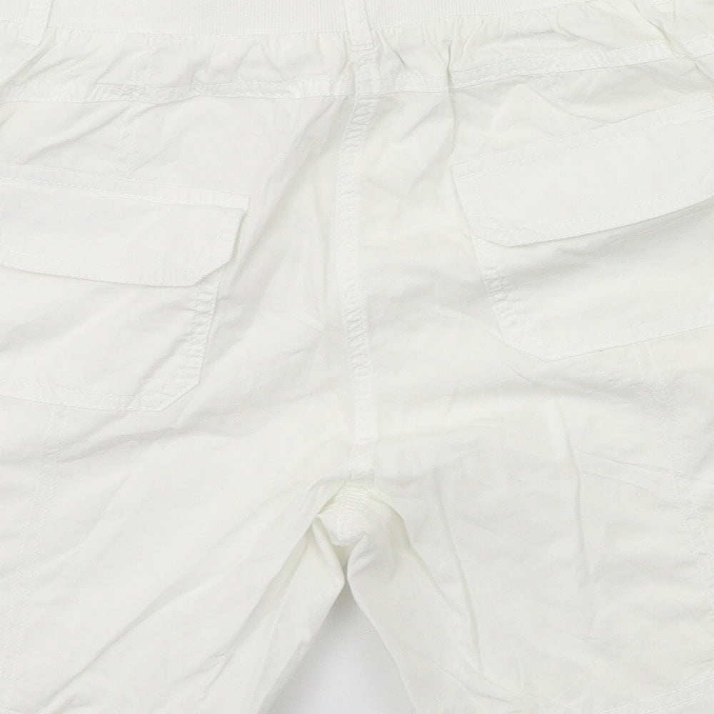 George Womens White Houndstooth  Cargo Shorts Size 12