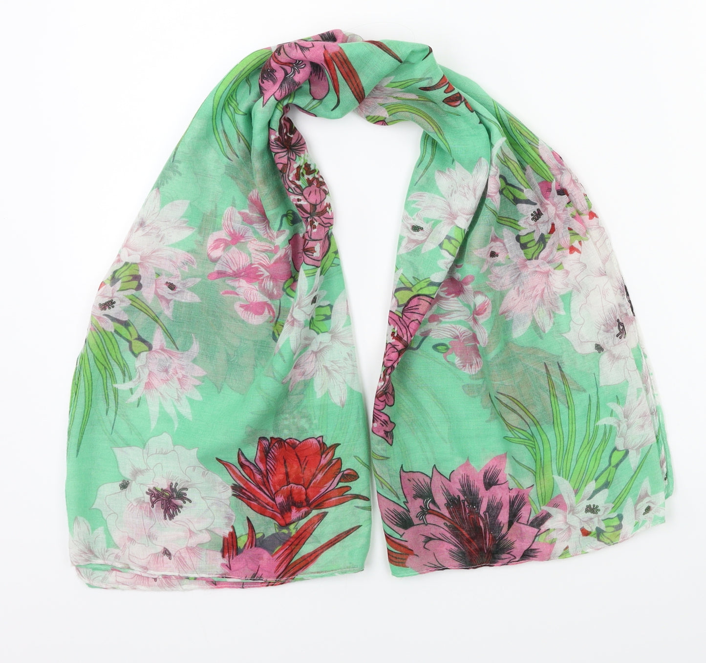Encuento  Green Floral   Scarf